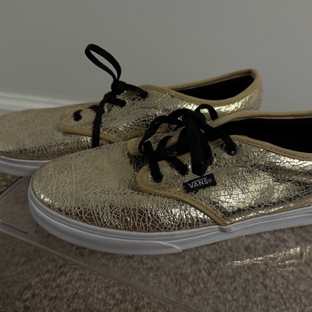 Vans Atwood Low-Top Sneakers In A Gold Metallic